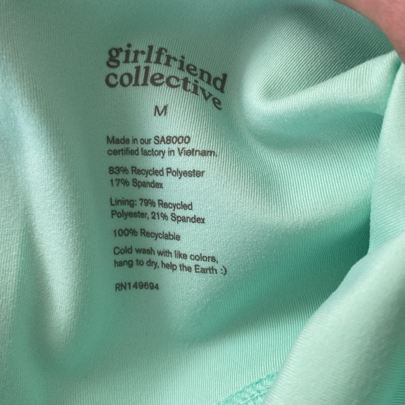 Girlfriend Collective Breeze RIB High-Rise Legging Mint Ribbed High Rise 23 3/4” - Picture 7 of 7